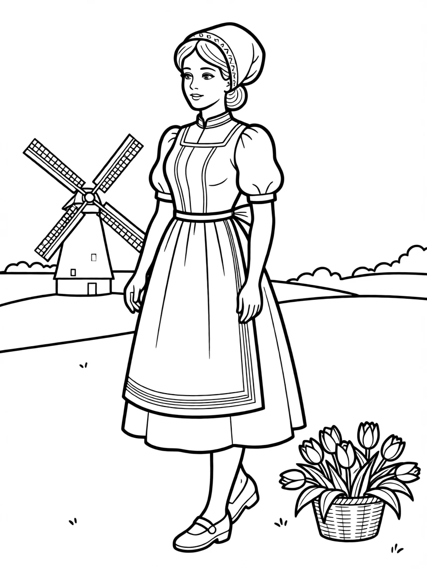 Dutch woman in traditional costume