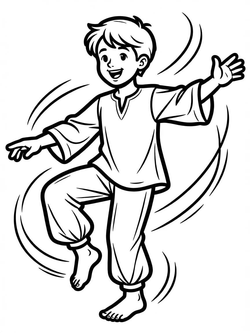 Greek boy dancing sirtaki