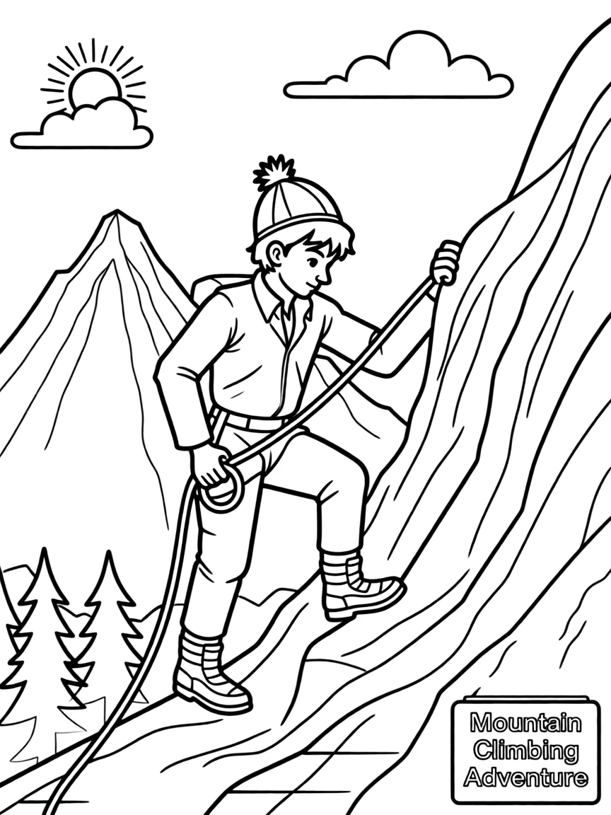 Nepalese man climbing mountains