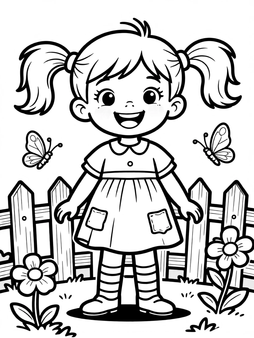 A happy child with a Pippi Longstocking-like hairstyle for Sweden.