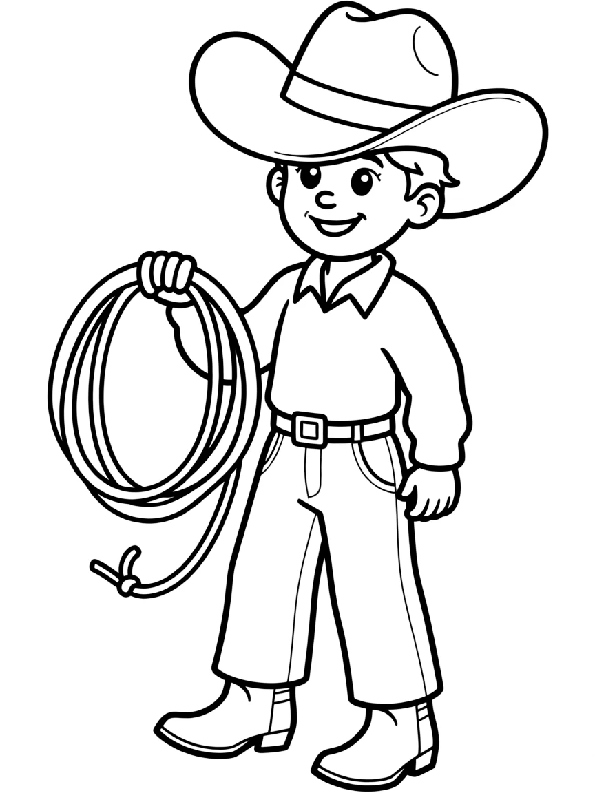 A child with a cowboy hat and a lasso for USA.
