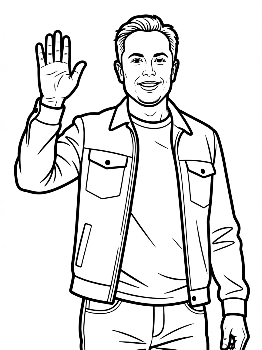 Elon Musk waving