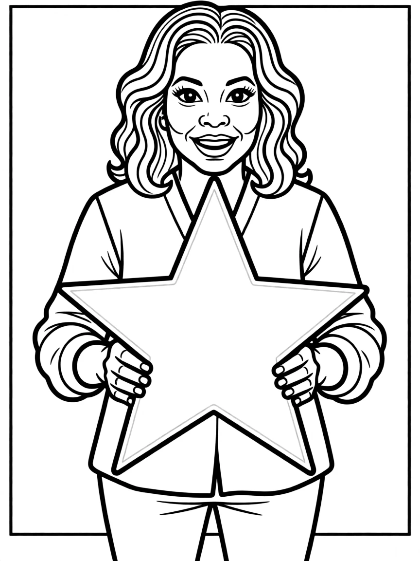 Oprah Winfrey holding a star