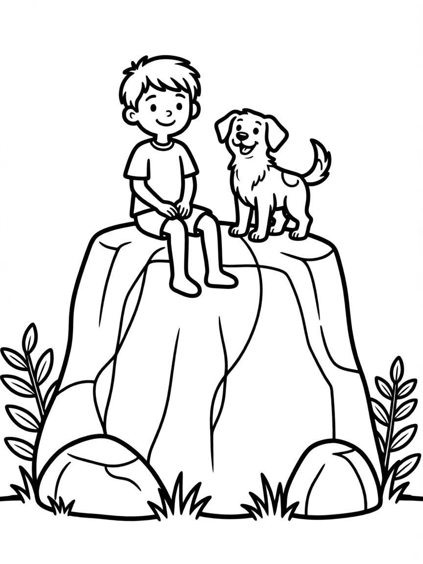 The Rock with a dog