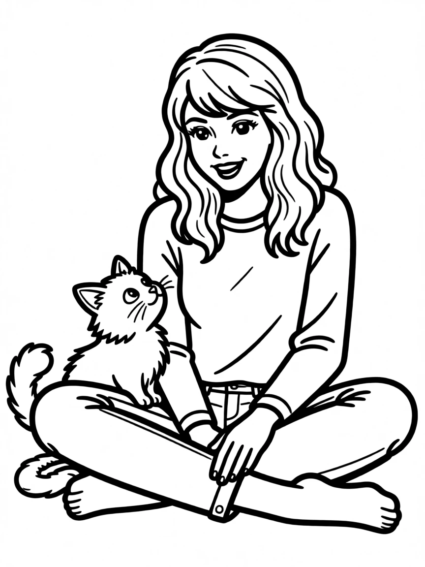 Taylor Swift with a cat