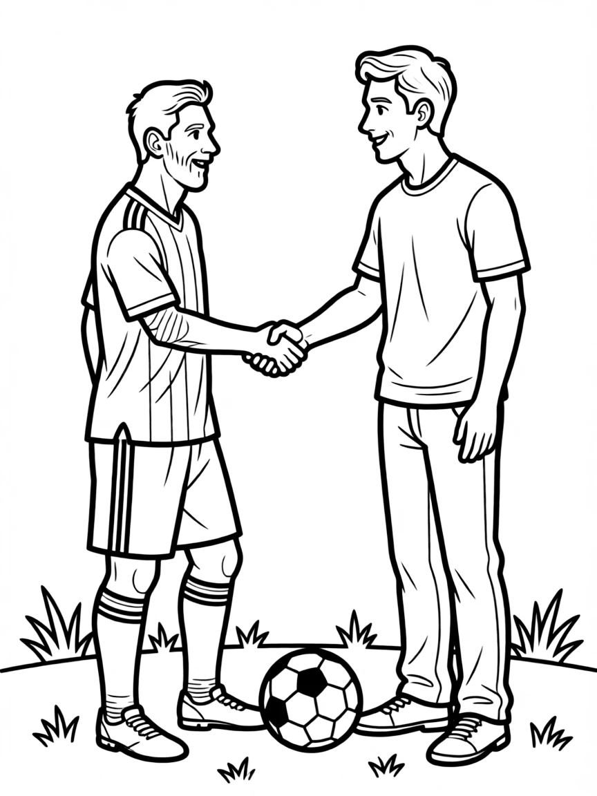 Lionel Messi shaking hands