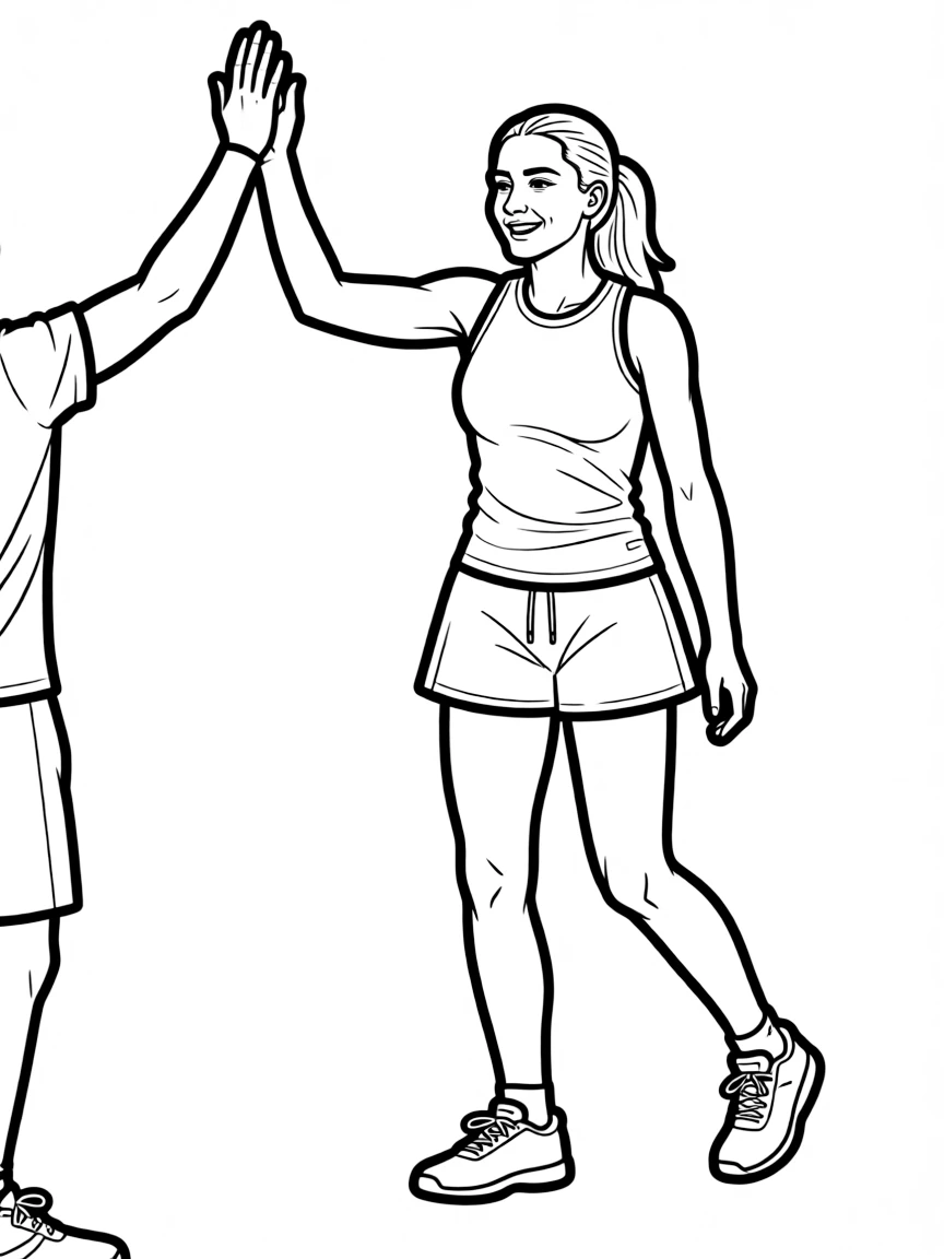 Serena Williams giving a high five