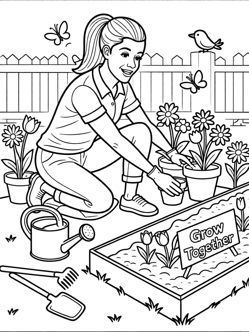 Michelle Obama gardening