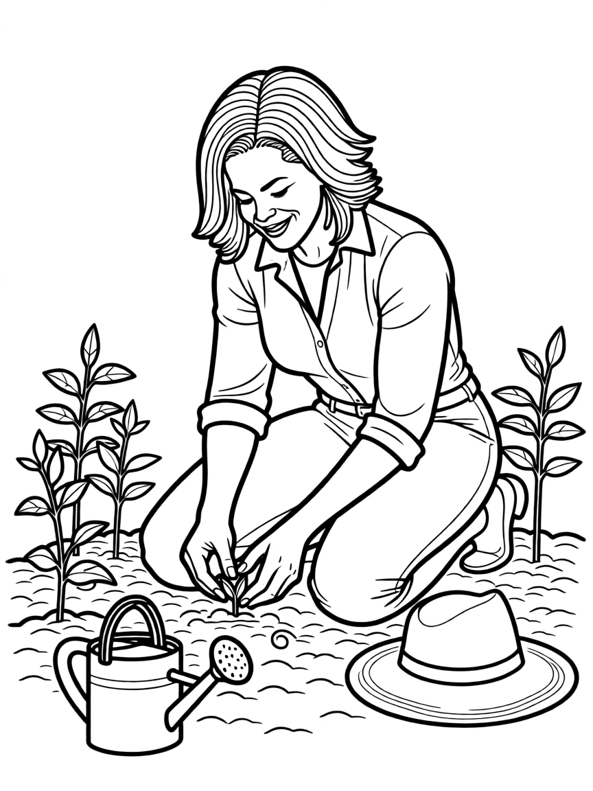 Michelle Obama planting a seed