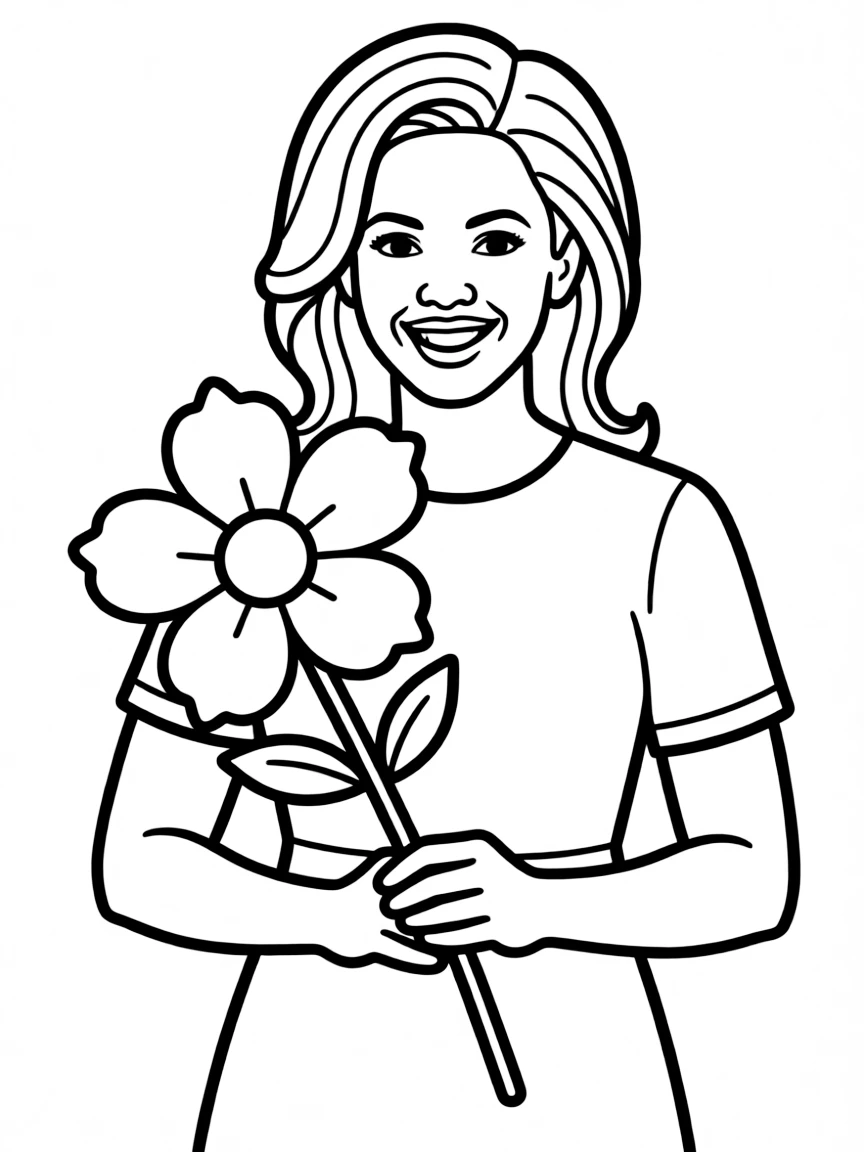 Michelle Obama with a flower