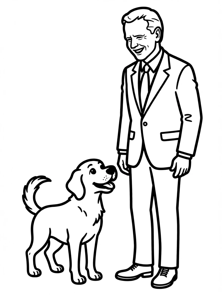 Joe Biden with a dog