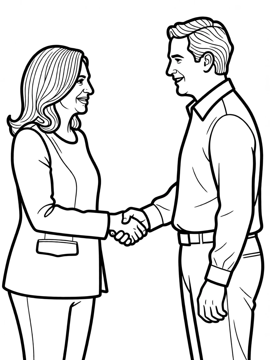 Kamala Harris shaking hands