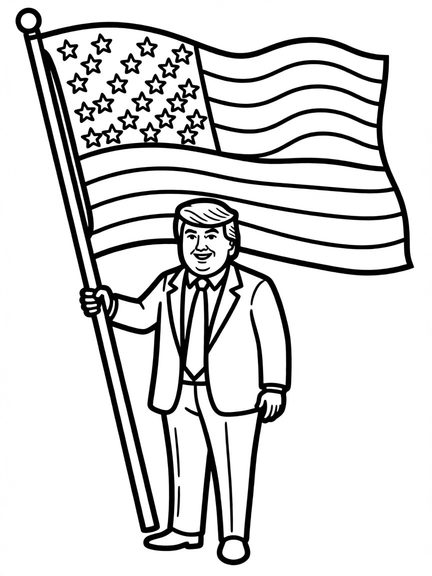 Donald Trump with a flag