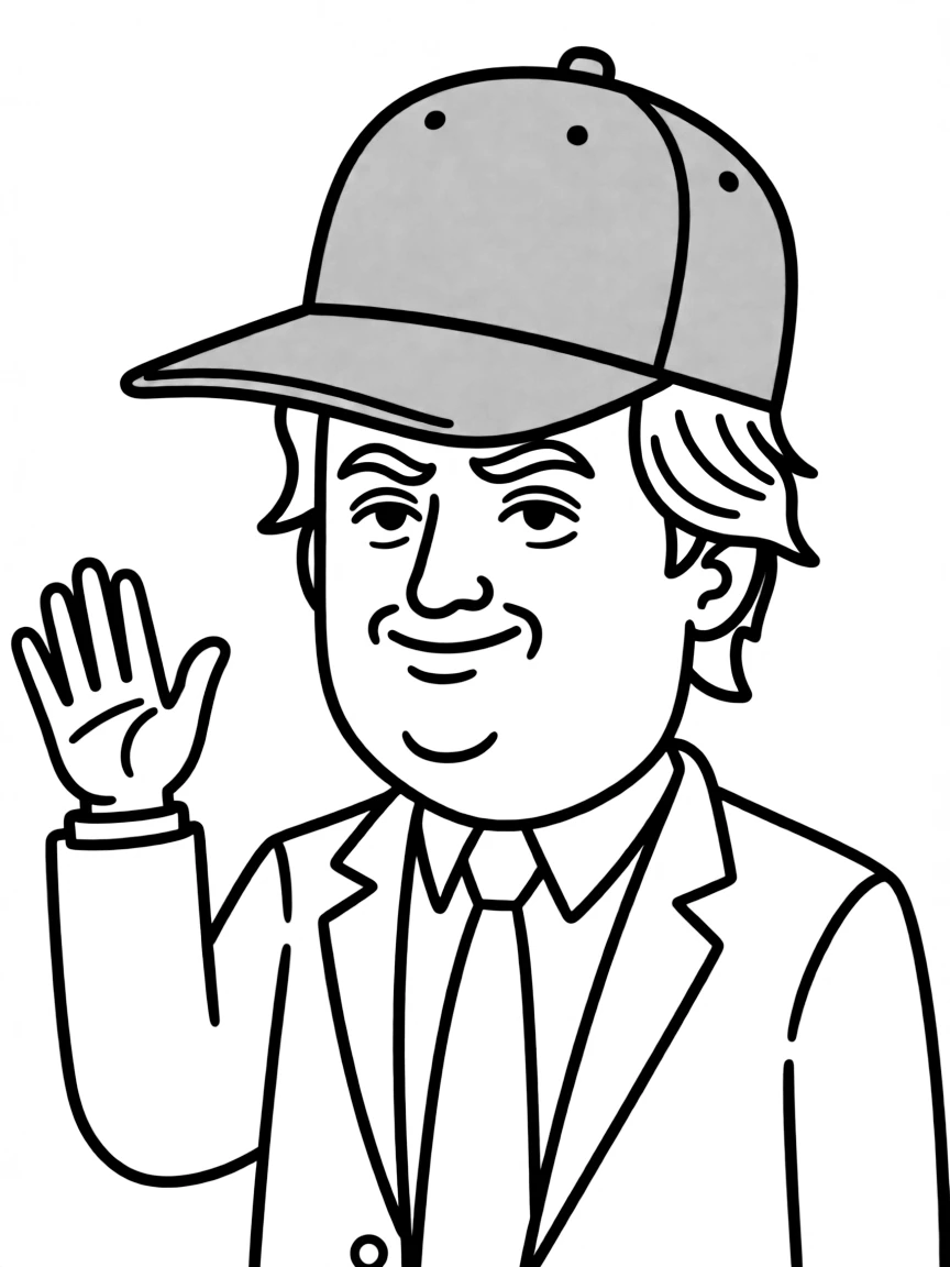 Donald Trump wearing a red hat