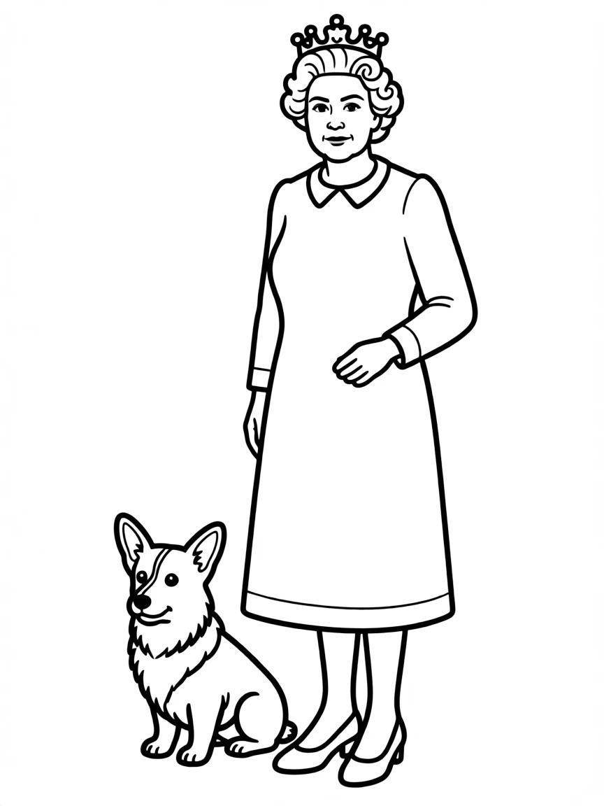 Queen Elizabeth II with a corgi