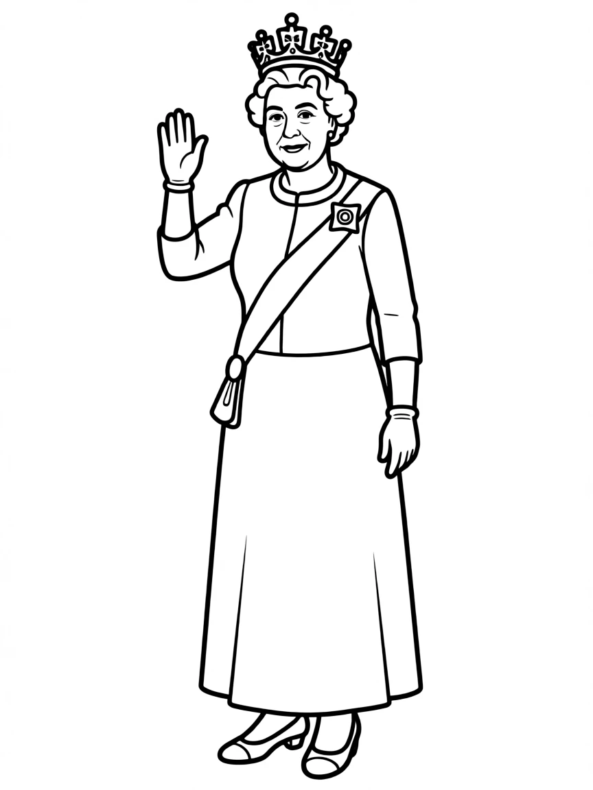Queen Elizabeth II with a royal wave