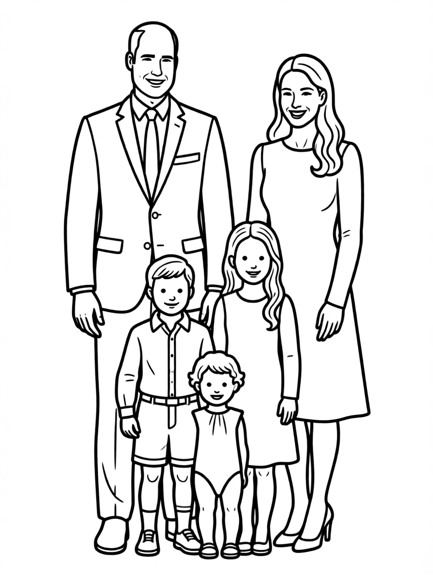 Prince William standing with his family