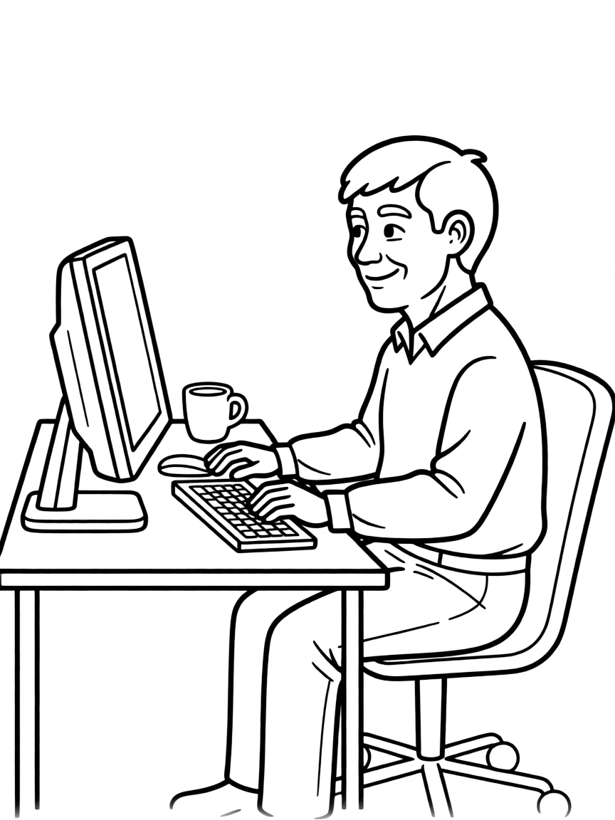 Bill Gates with a computer