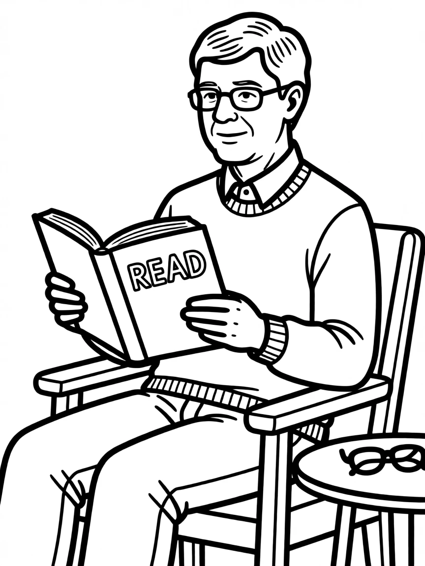 Bill Gates reading