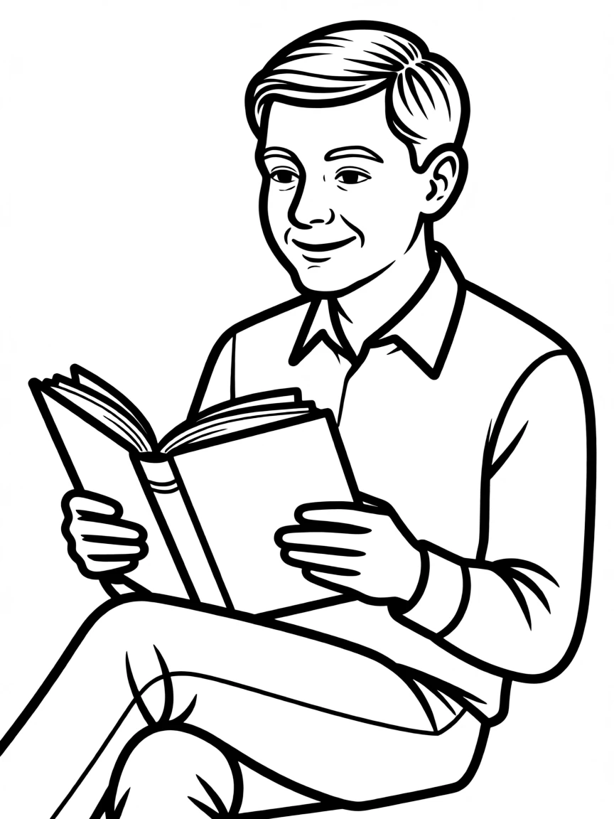 Bill Gates with a book