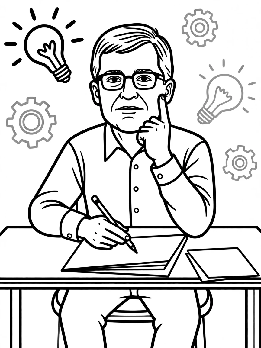Bill Gates thinking about new ideas