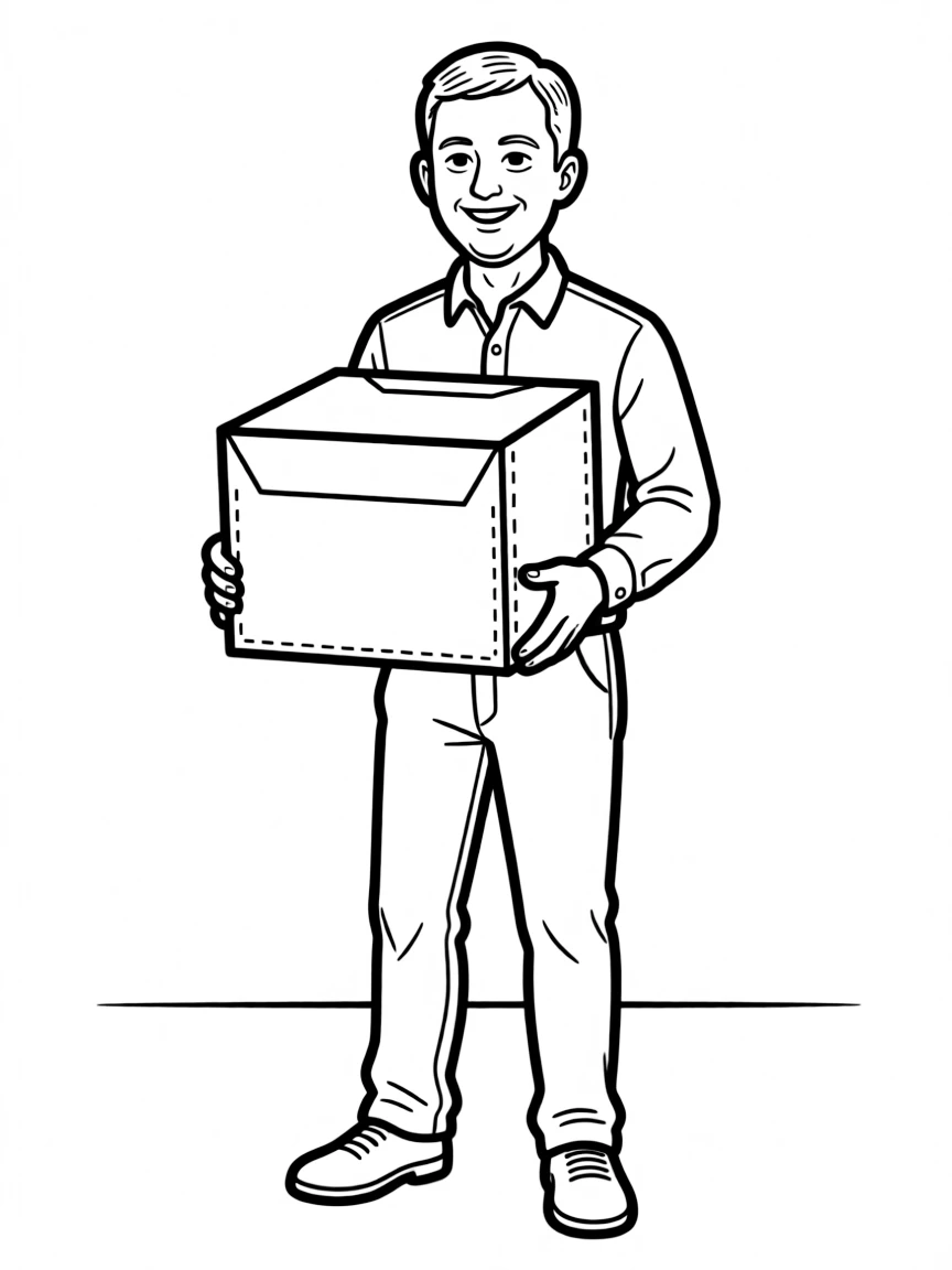 Jeff Bezos with a package