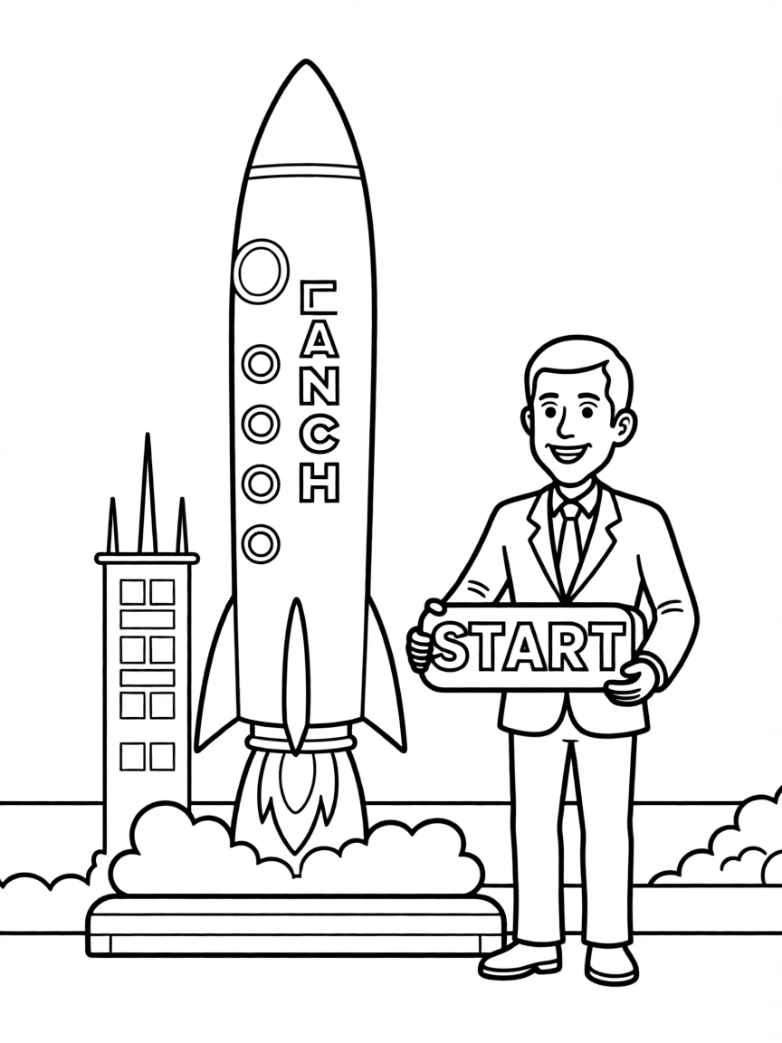 Jeff Bezos launching a rocket