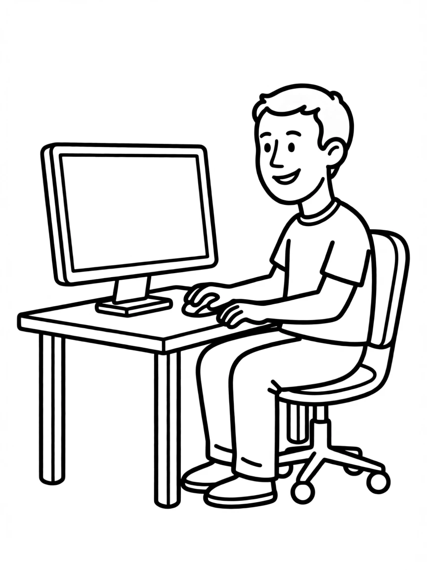 Mark Zuckerberg with a computer screen