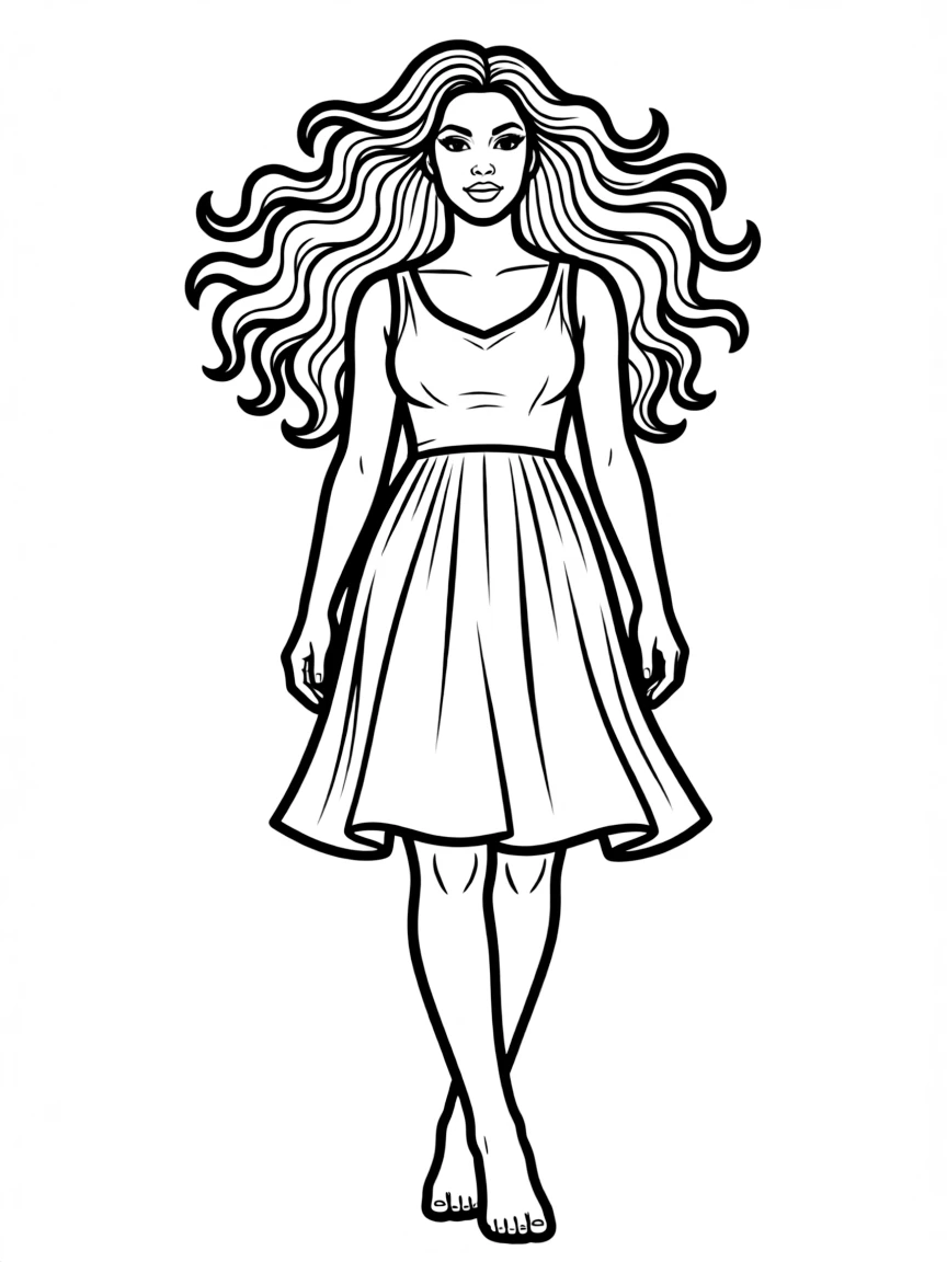 Beyoncé with her hair flowing