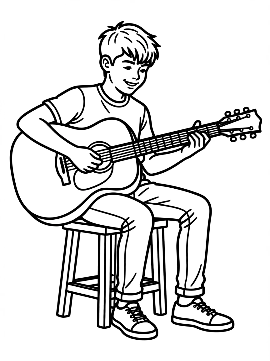 Justin Bieber playing guitar