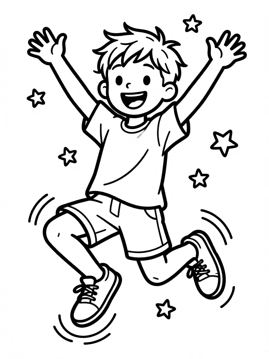 Justin Bieber jumping with joy