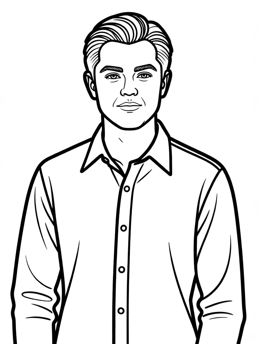 Leonardo DiCaprio with a serious but kind look