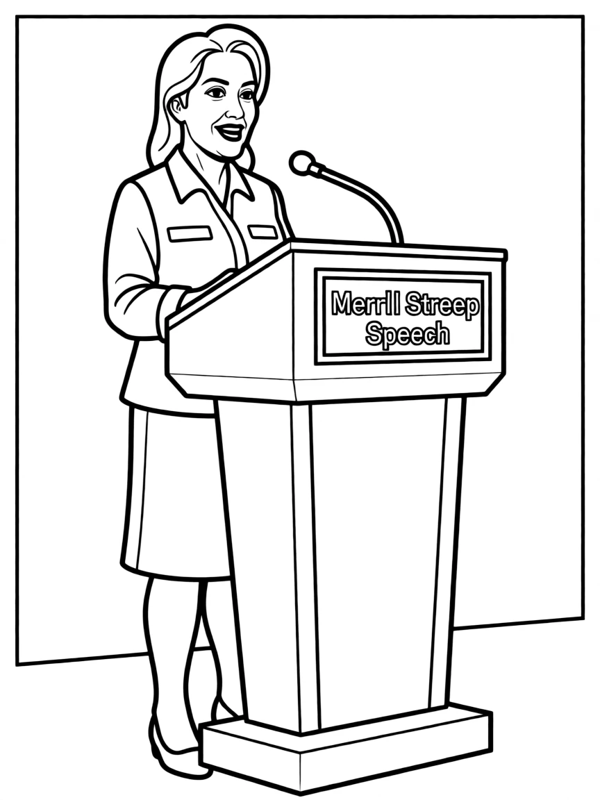 Meryl Streep giving a speech