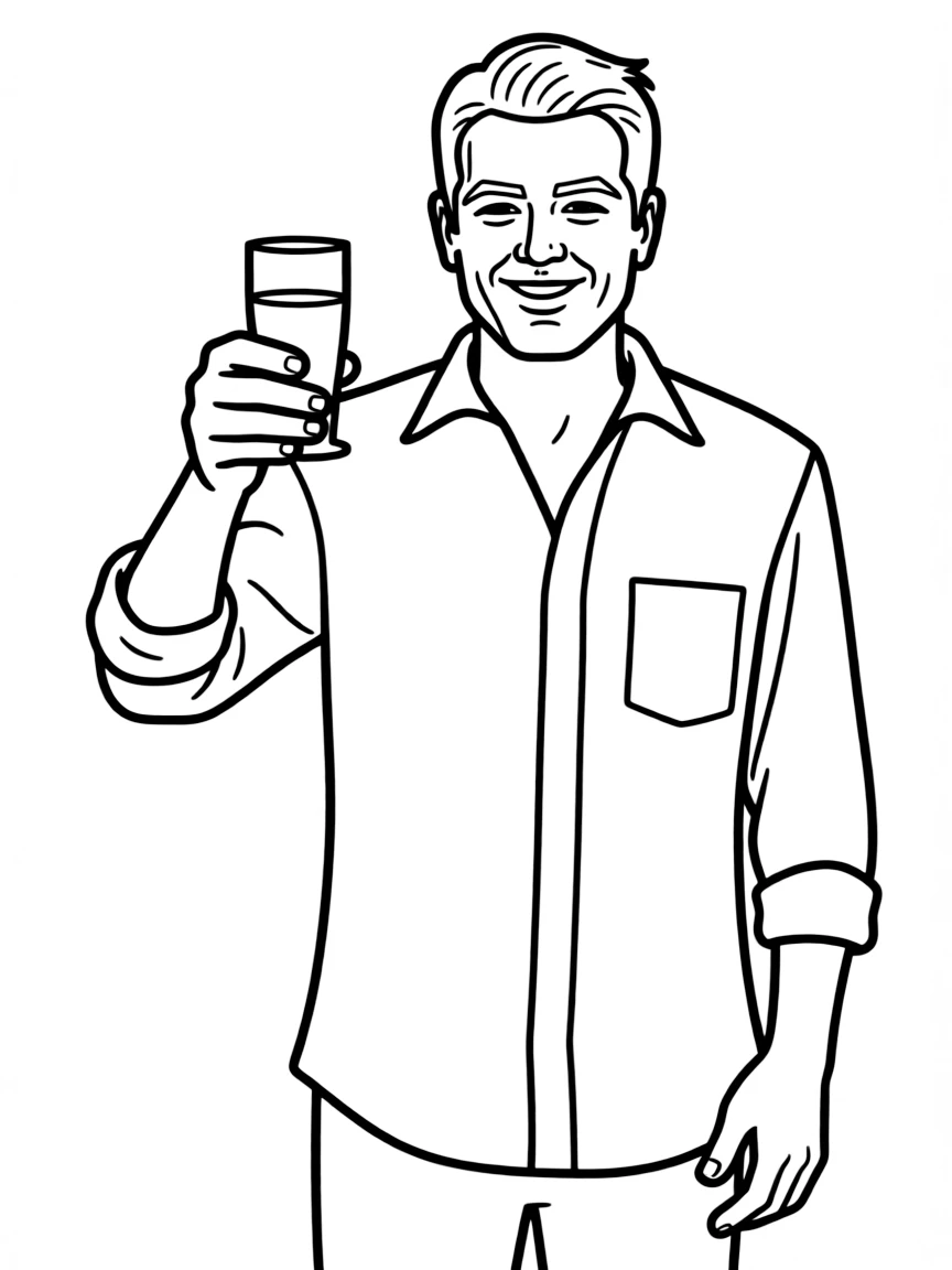 George Clooney raising a glass
