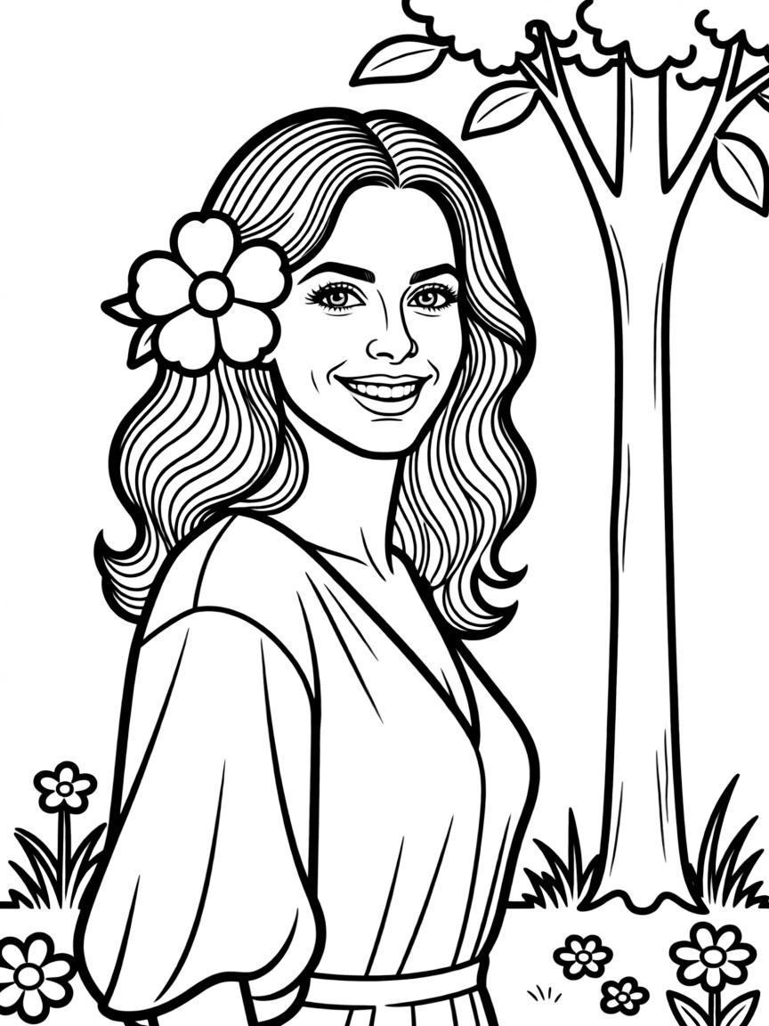 Julia Roberts with a flower in her hair