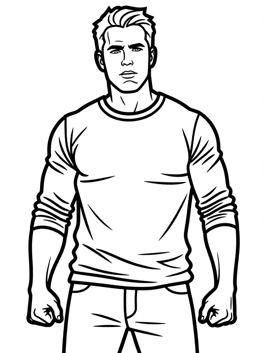 Chris Evans looking determined