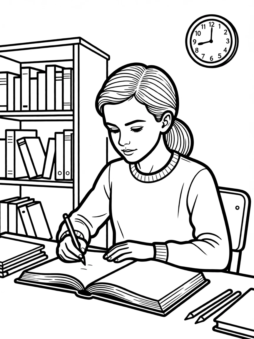 Emma Watson studying