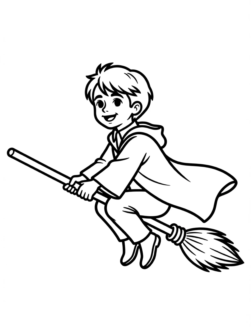 Daniel Radcliffe on a broomstick