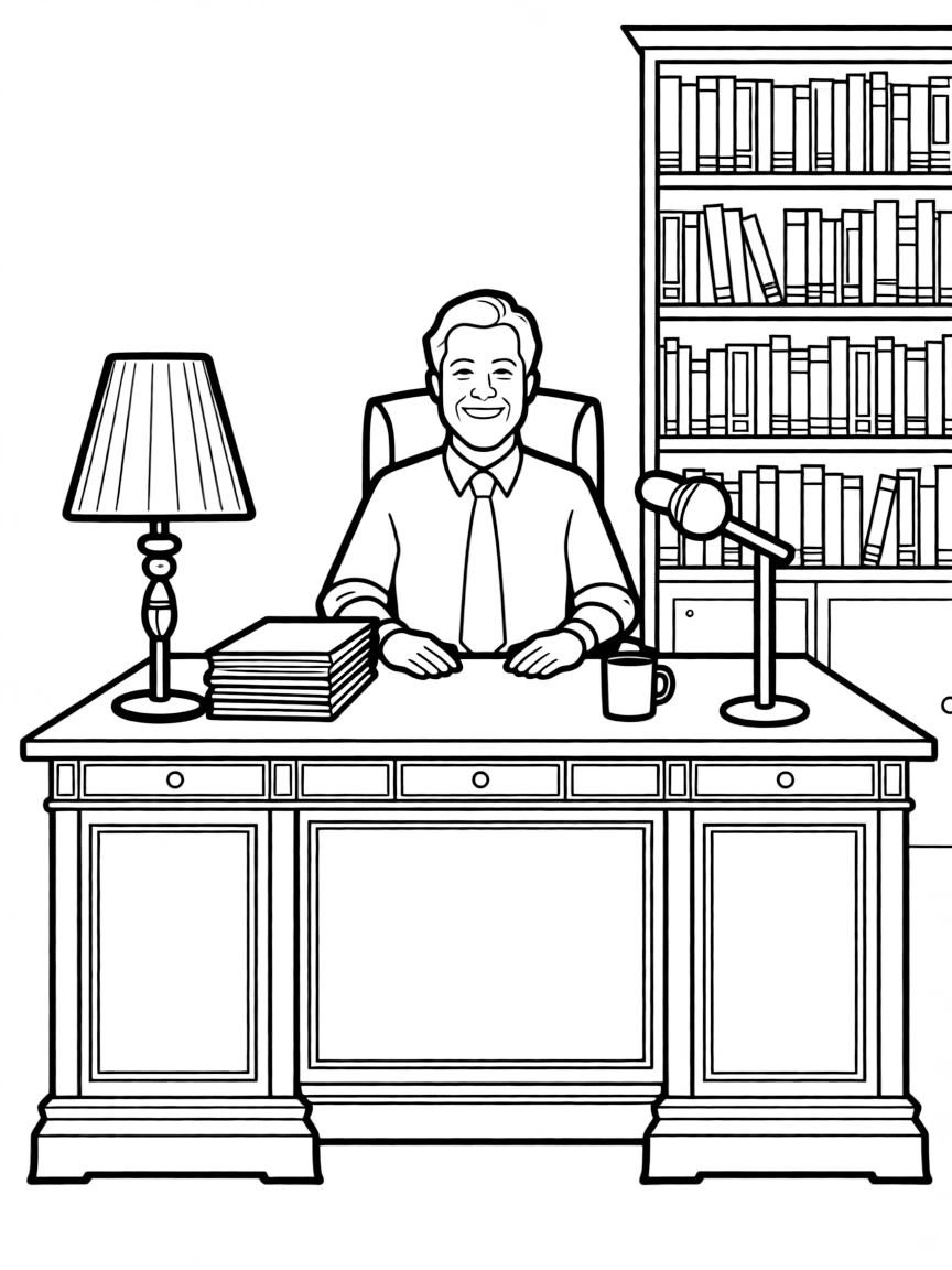 Stephen Colbert on his desk
