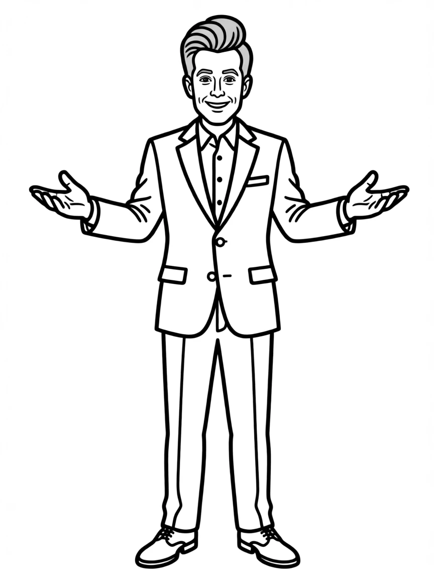 Conan O'Brien standing with his hands open