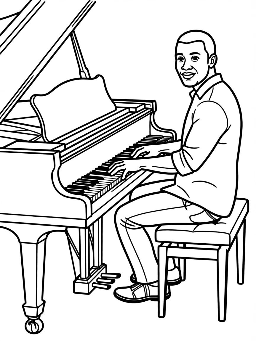John Legend with his hands on the keys