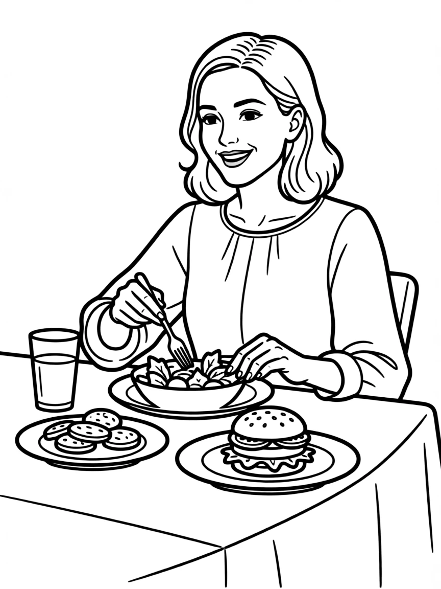 Chrissy Teigen with food