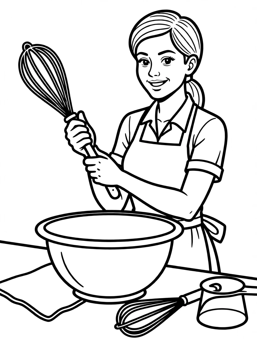 Chrissy Teigen holding a mixing spoon