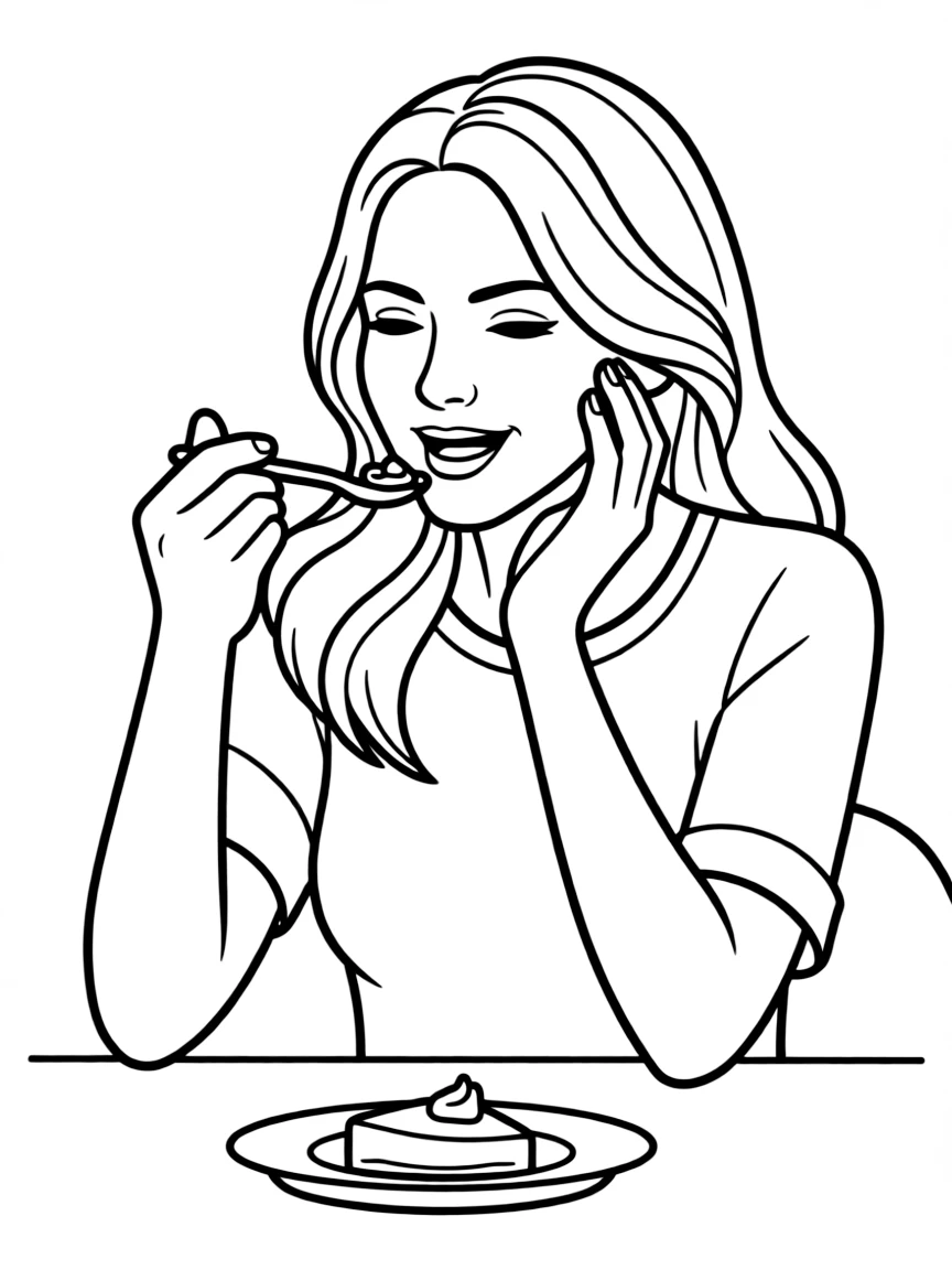 Chrissy Teigen tasting something yummy