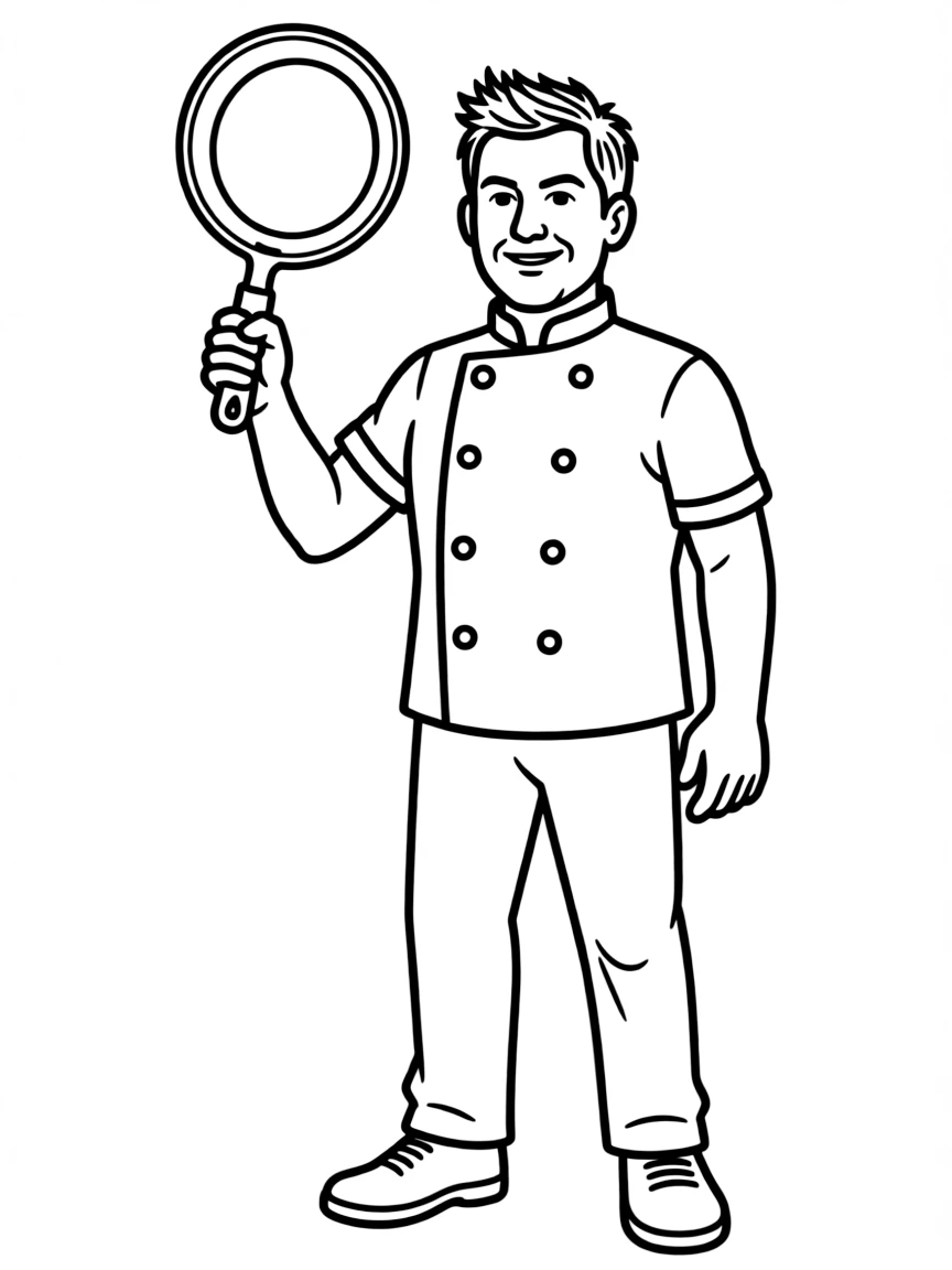 Gordon Ramsay holding a pan