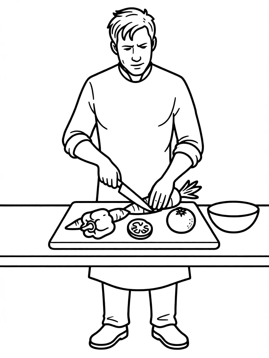 Gordon Ramsay chopping vegetables