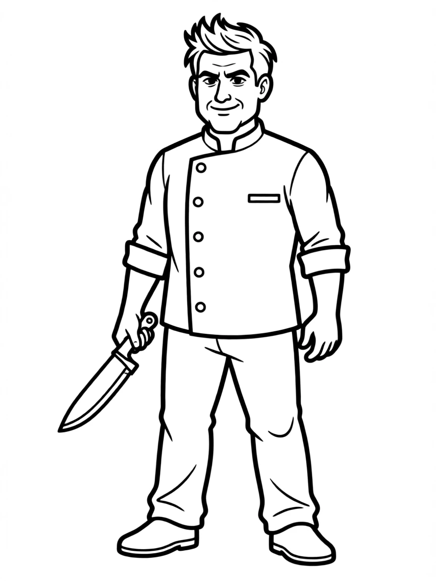 Gordon Ramsay with a chef's knife