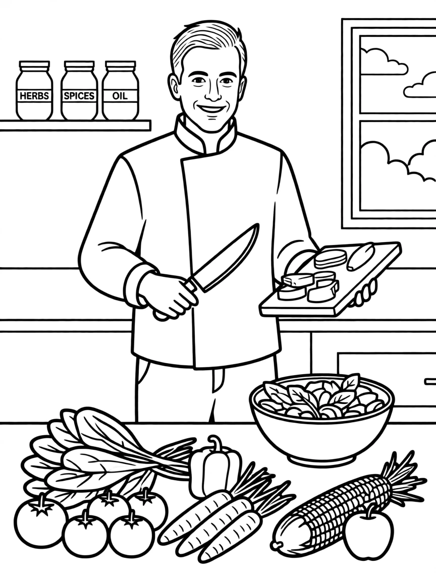 Jamie Oliver with fresh food