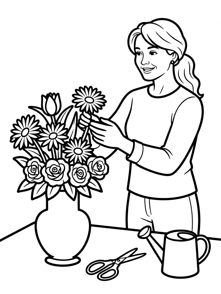 Martha Stewart arranging flowers