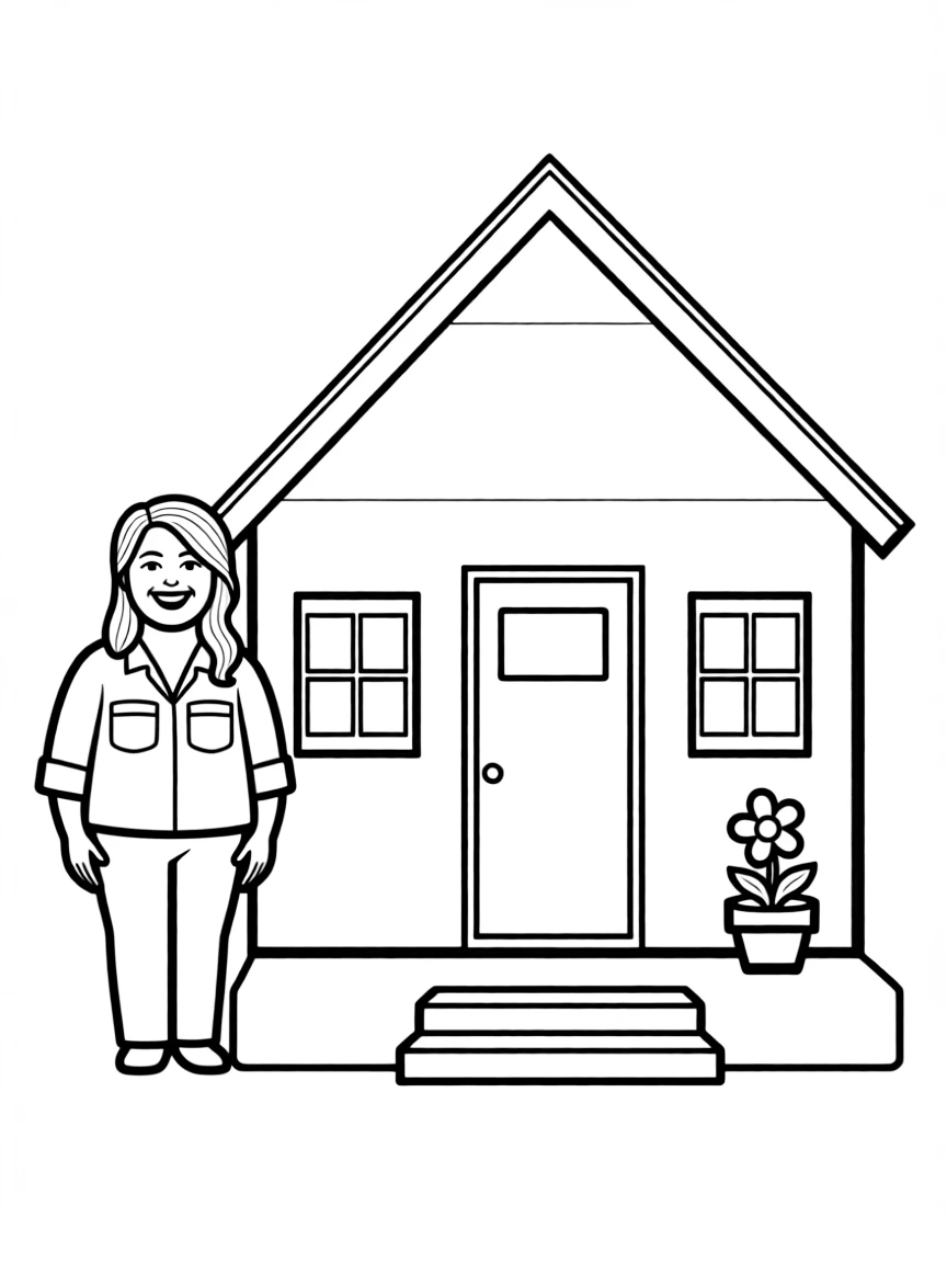 Joanna Gaines with a house